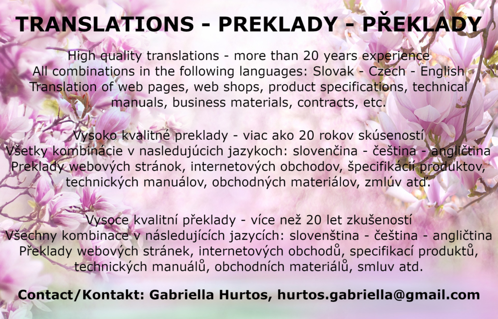 Translation Slovak - Czech - English